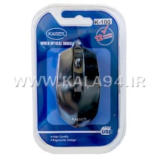 موس سیمی KAISER K-100 / دارای 3 کلید / کلید نرم و مقاوم با دقت بالا در ضرب مداوم / درگاه USB / تک پک طلقی پلمپ / گارانتی 1402.05.30 حک شده روی جعبه و موس